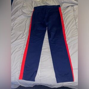 Calvin Klein Navy Red Pants Tuxedo Stripe 34x32